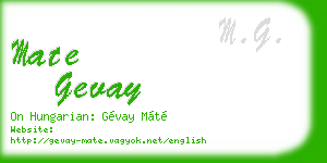 mate gevay business card